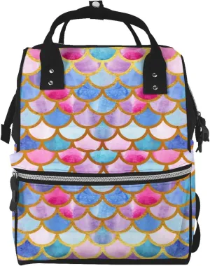 Fashion Diaper Bag Mummy Backpack Mermaid Scales Nappy Bag Large Capacity Baby Care Bags For Mom Dad