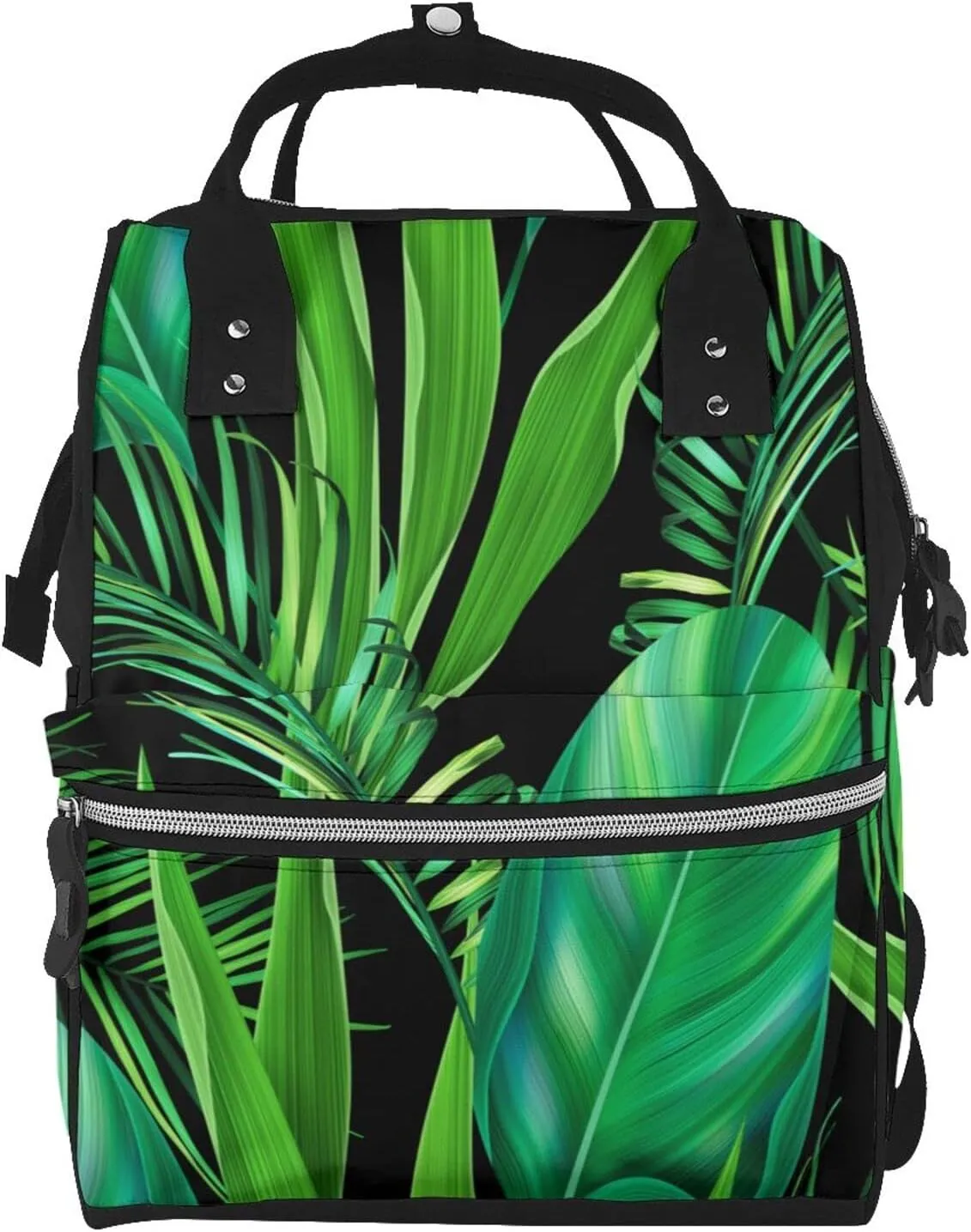 Fashion Diaper Bag Mummy Backpack Tropical Monstera Palm Tree Leaves Nappy Bag Large Capacity Baby Care Bags For Mom Dad