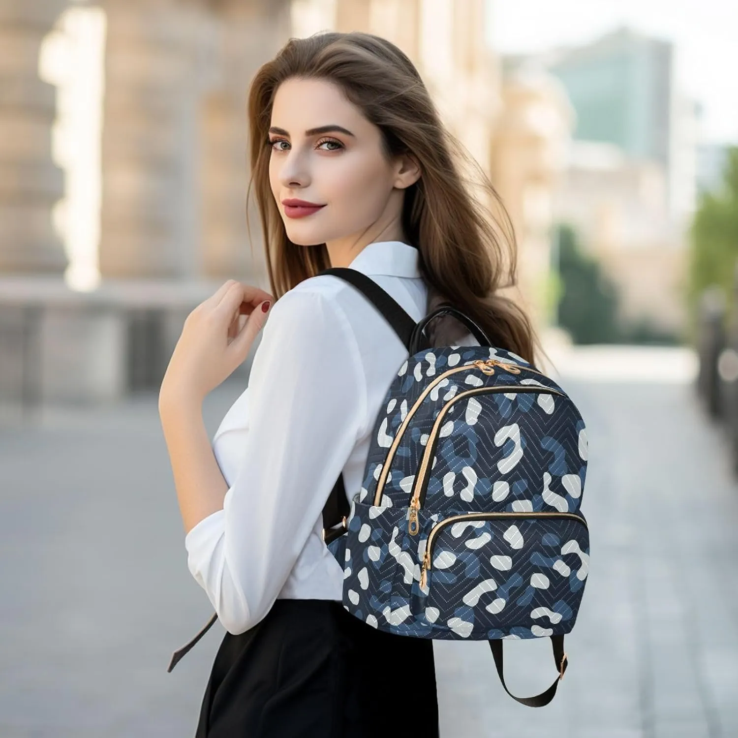 Fashion Travel Backpack for Women Multi Pockets Lightweight Purse for Women Mottled (Small Pattren 3)
