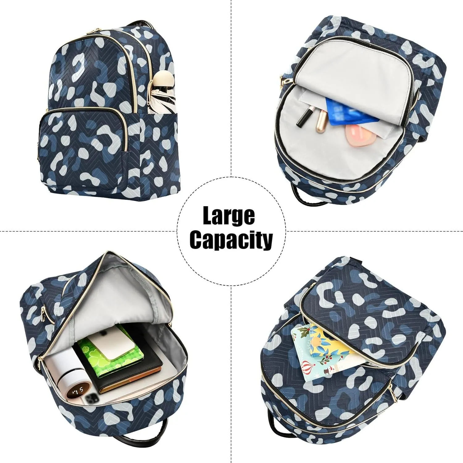 Fashion Travel Backpack for Women Multi Pockets Lightweight Purse for Women Mottled (Small Pattren 3)