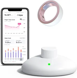 femometer Ring for Fertility and Ovulation Monitor Tracking - Size First with femometer Sizing Kit - App Auto-Sync - Period & BBT Tracker - Sleep Analysis for Women - Rechargeable & Waterproof Size 8
