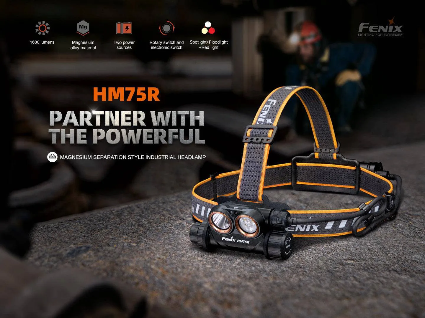 Fenix HM75R 1600 Lumen Rechargeable Headlamp