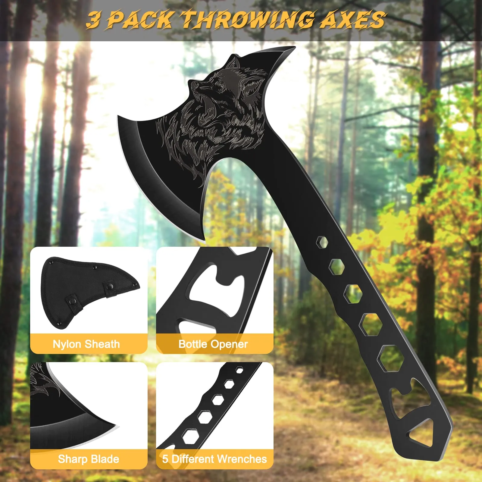 Fenrir Dread Wolf Throwing Axe Set