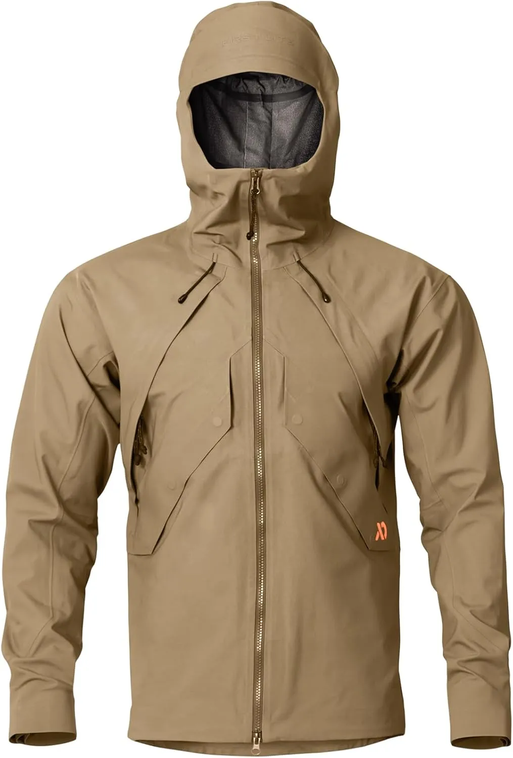 First Lite Men's Omen Stormshelter Jacket - Waterproof Durable Camo Hunting Rain Shell