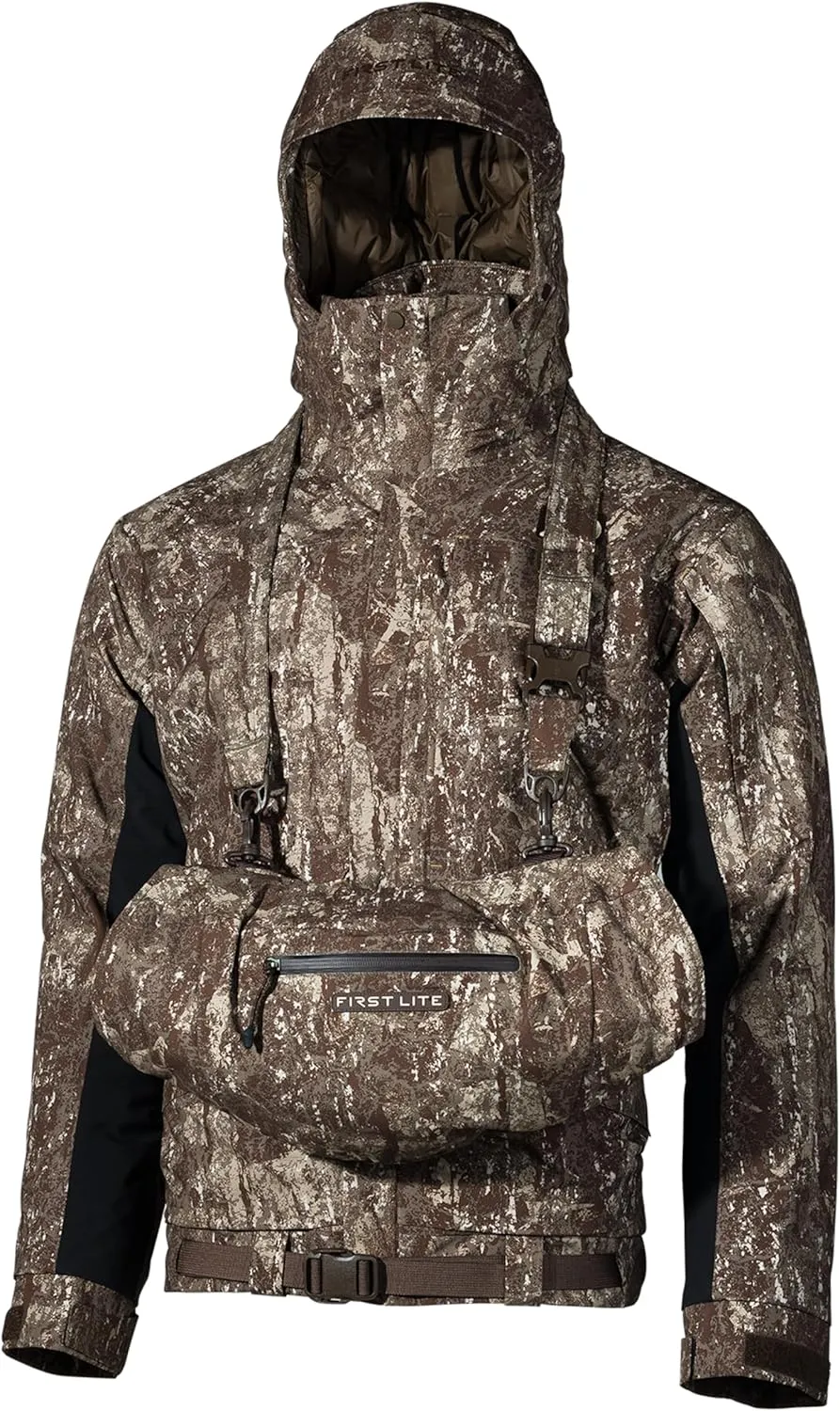 First Lite Refuge Insulated Hand Muff - Warm Windproof Merino Wool Lined Camo Hand Warmer