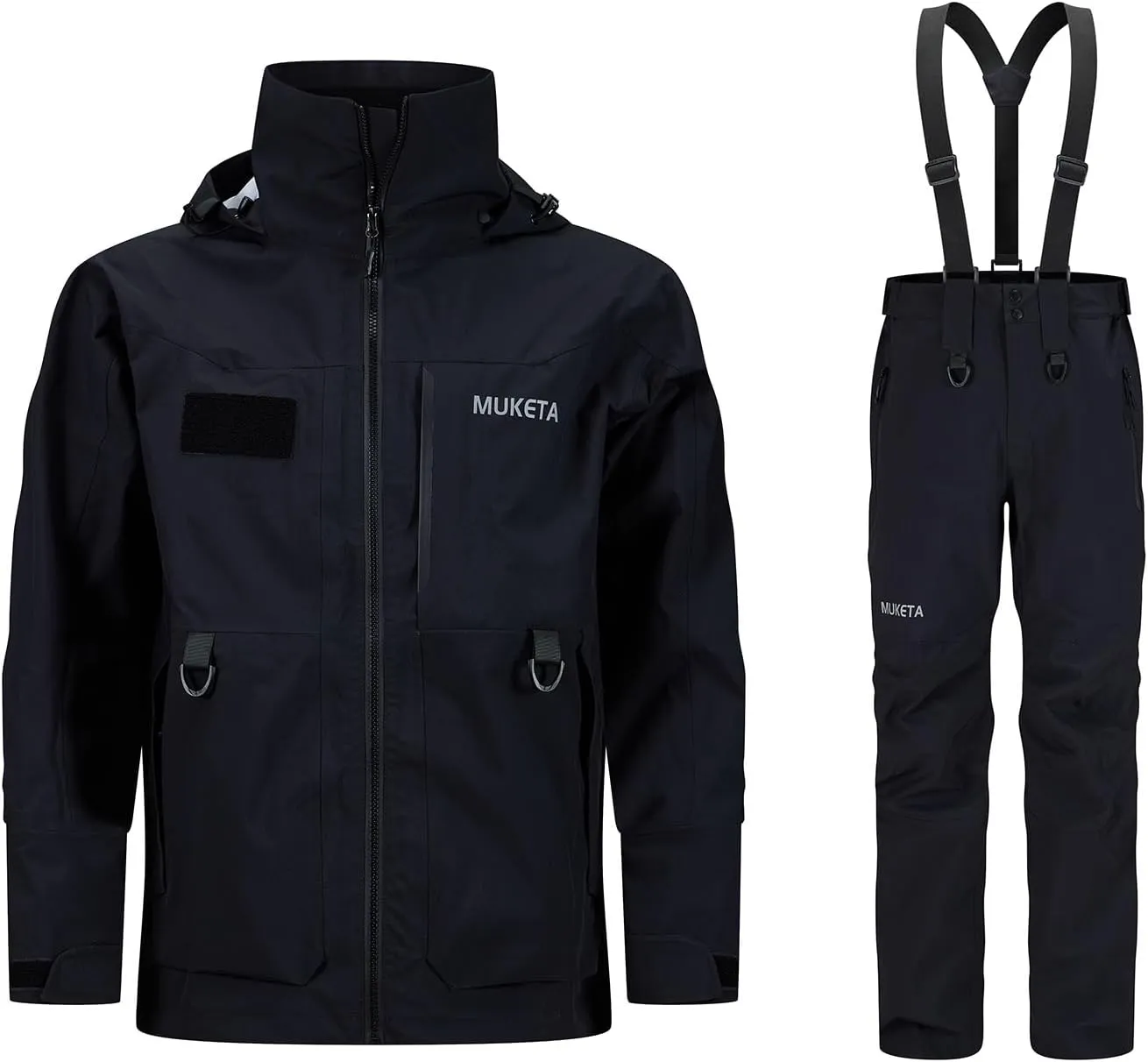Fishing Rain Suit Breathable and Waterproof Wading Jacket Bib Pants Set Pro All Weather Gear