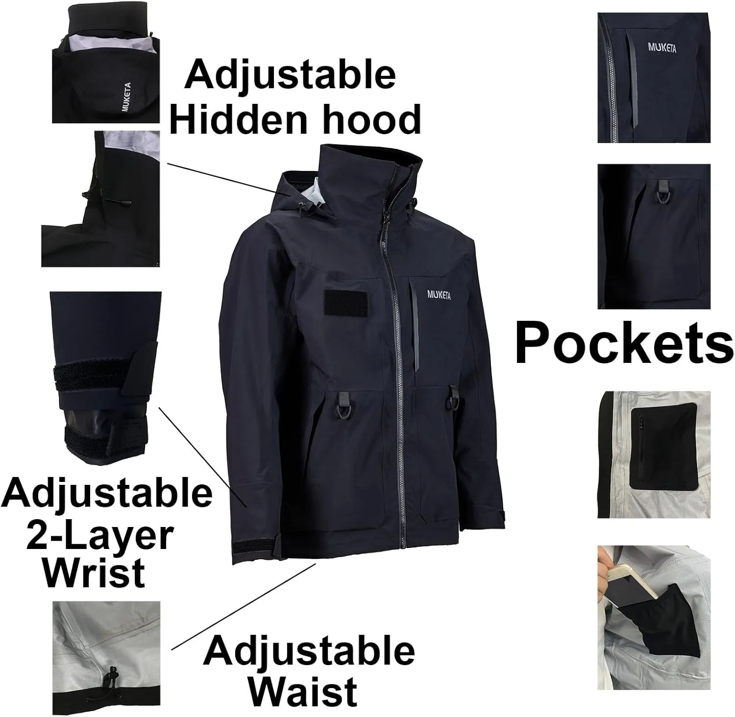 Fishing Rain Suit Breathable and Waterproof Wading Jacket Bib Pants Set Pro All Weather Gear