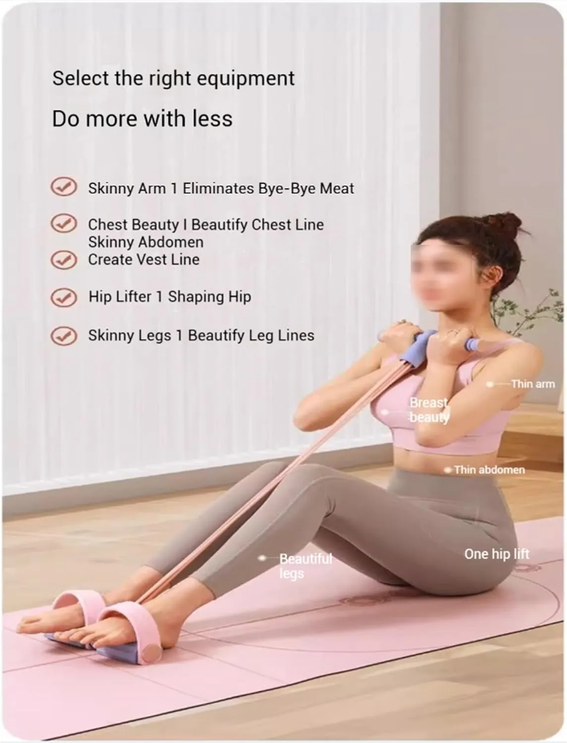 Fitness Resistance Bands,6 Tube Pedal Ankle Pulle,Training Auxiliary Device,Multifunction Stretching Workout Fitness Bands
