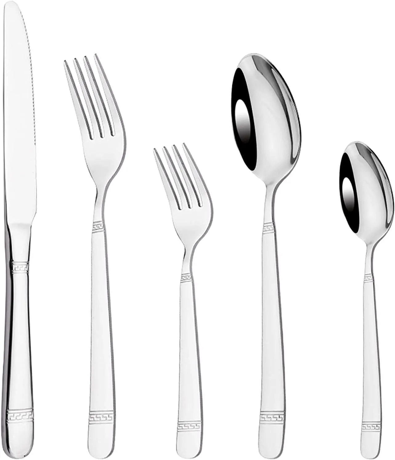 Flatware Sets Cutlery Set 5/20/30/40Pcs Stainless Steel Knife Fork Spoon Mixed Silverware Cutlery Sets Party Western Food Cutlery Set Kitchen Dinnerware Tableware Sets,30Pcs