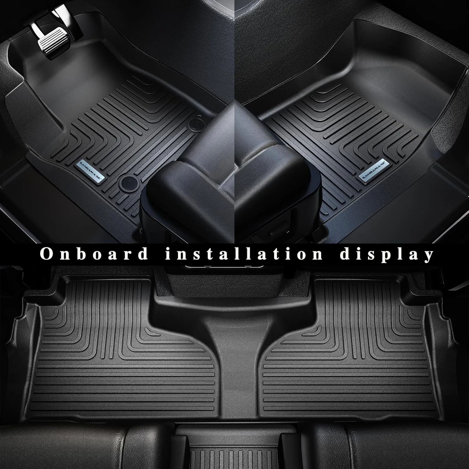 Floor Mats & Trunk mat for 2021-2024 2025 Chevrolet Suburban 8 Seats with 2nd Row Bench Seats（not fit 7 Seats）/GMC Yukon(Only Fit XL)，TPE Floor Liners & Trunk mat for Chevy Suburban