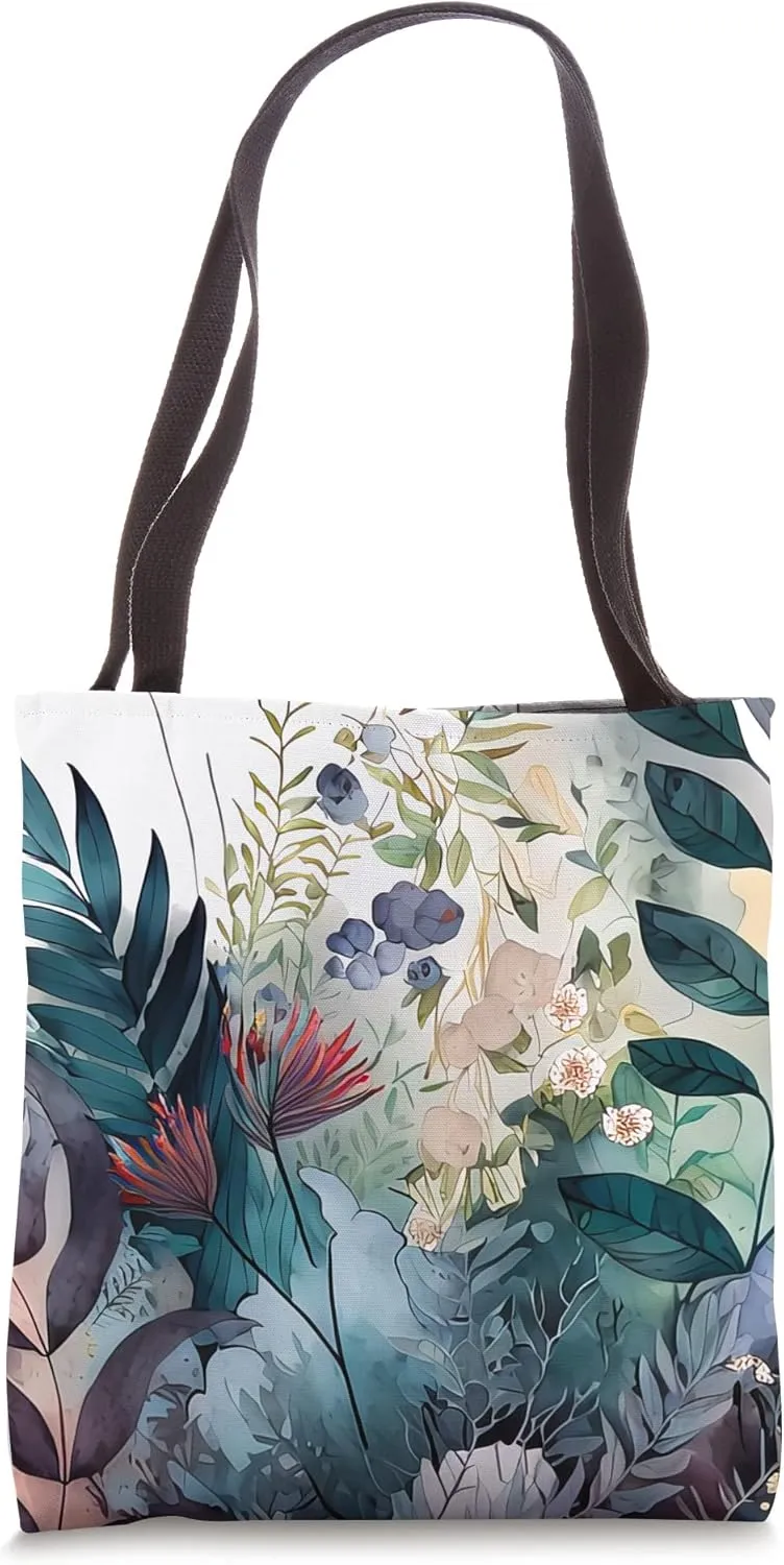 Floral Foliage Flower Botanical Nature Vegetation Flowery Tote Bag