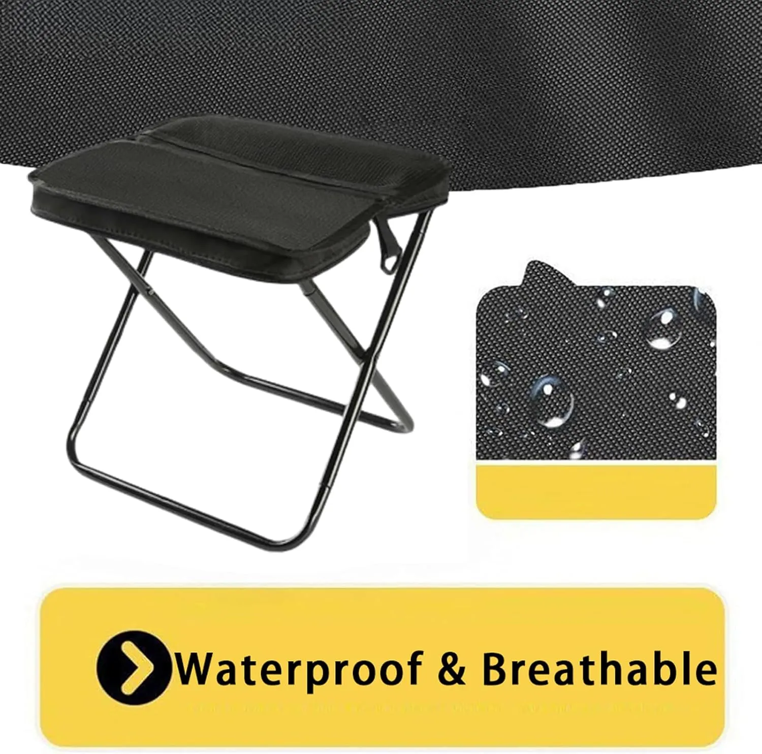 Foldable Backpack Stool, Portable Mini Outdoor Camping Folding Seat with Adjustable Shoulder Strap, Compact Ultra-Lightweight Collapsible Chair for Mountaineering, Hiking, Fishing (Beige-S)