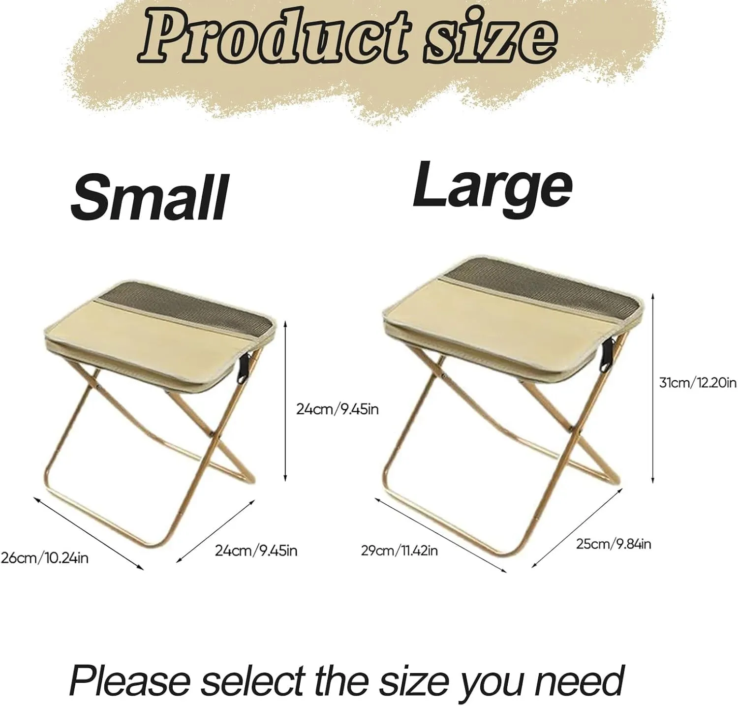 Foldable Backpack Stool,Outdoor Lightweight Mini Camping Collapsible Seat Stool,Compact Ultra-Lightweight Collapsible Chair,with Adjustable Shoulder Strap,for Outdoor,Fishing (Black,S)