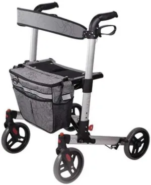 Folding Rollator Walker Folding Rollator Compact Rolling Walker with Seat and Bag,Lockable Brakes Foldable Mobility Aid Walker Applicable to Elderly Mobility Impediment