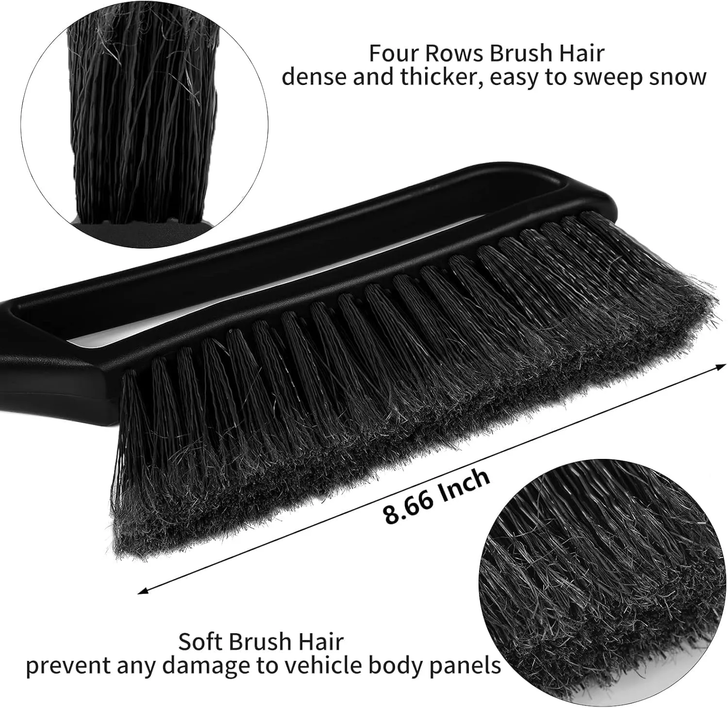 FOVAL 27" Ice Scraper Snow Brush, Wider Snow Scraper(4.73" Width) Snow Removal Car Brush with Comfortable Foam Grip for Cars, Trucks, SUVs, Windshield, Window - Winter Tool