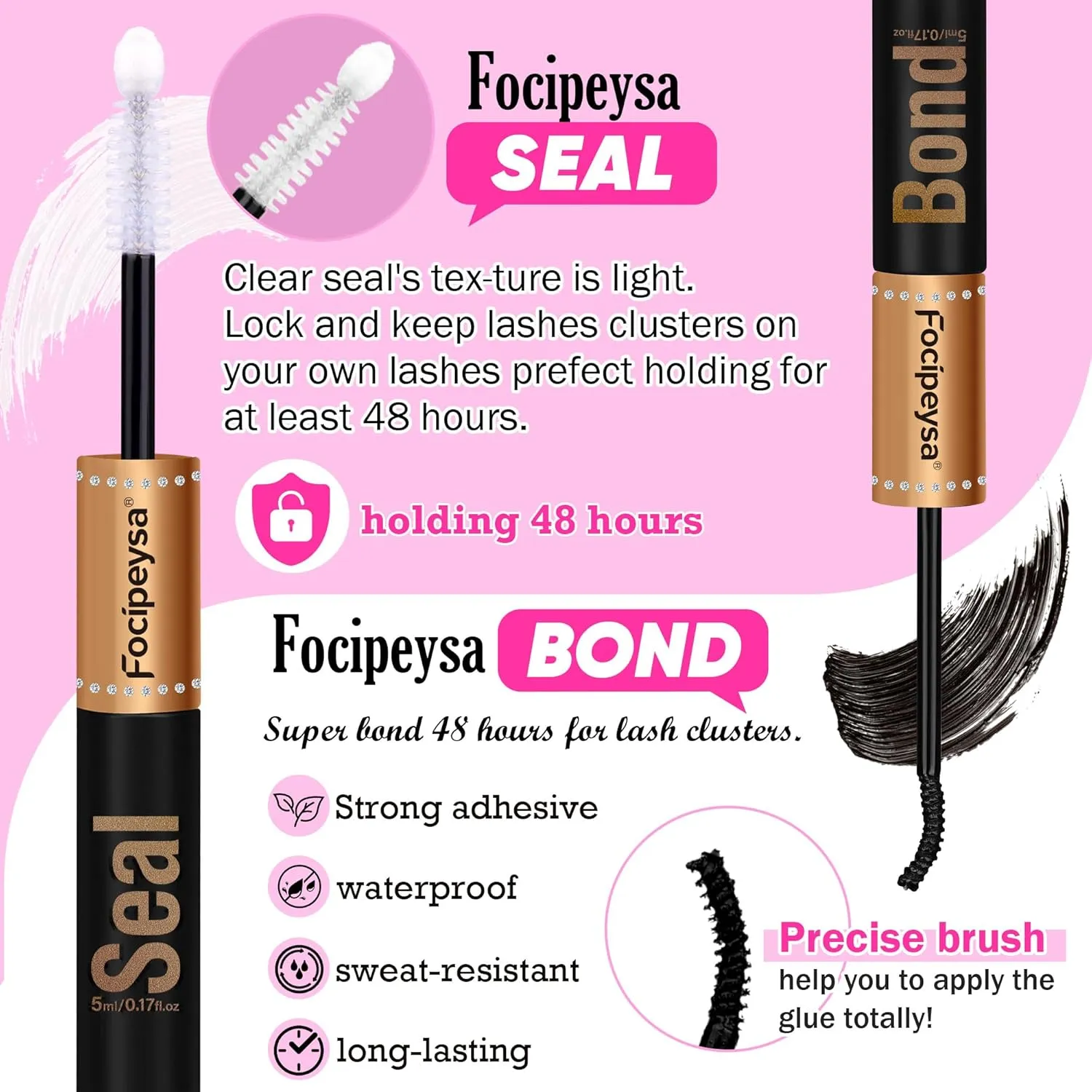 Full Volume Eyelash Extension Kit Thick Lash Extension Kit Lash Clusters Individual Eyelashes Kit with Lash Bond and Seal, Lash Remover DIY Eyelash Extension Kit for Beginner by Focipeysa