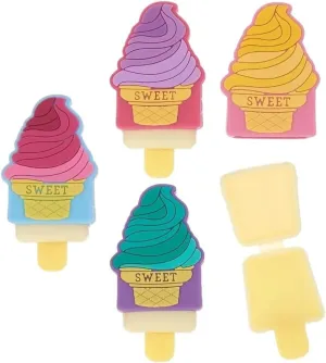 Fun Express Expressions® Ice Cream Lip Gloss Set - 0.04 oz, Colorful Plastic Container with Lip Gloss, Perfect for Kids, Prize Walls & Redemption Counters
