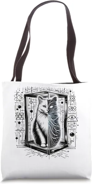 Funny Physics Schrödinger's cat in a Box Quantum Physics Tote Bag