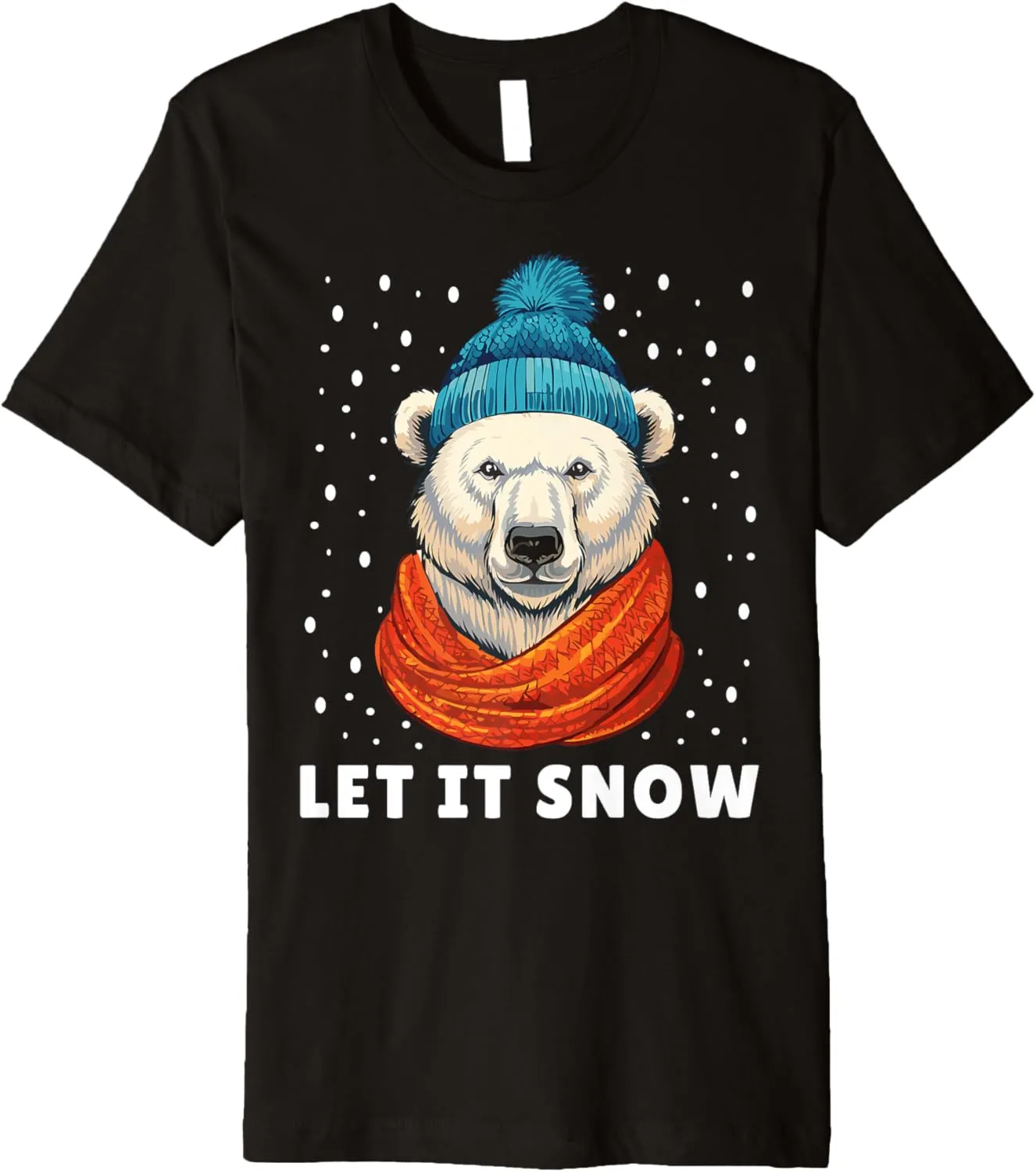 Funny Polar Bear Tee Winter Christmas Ice Bear Let It Snow Premium T-Shirt