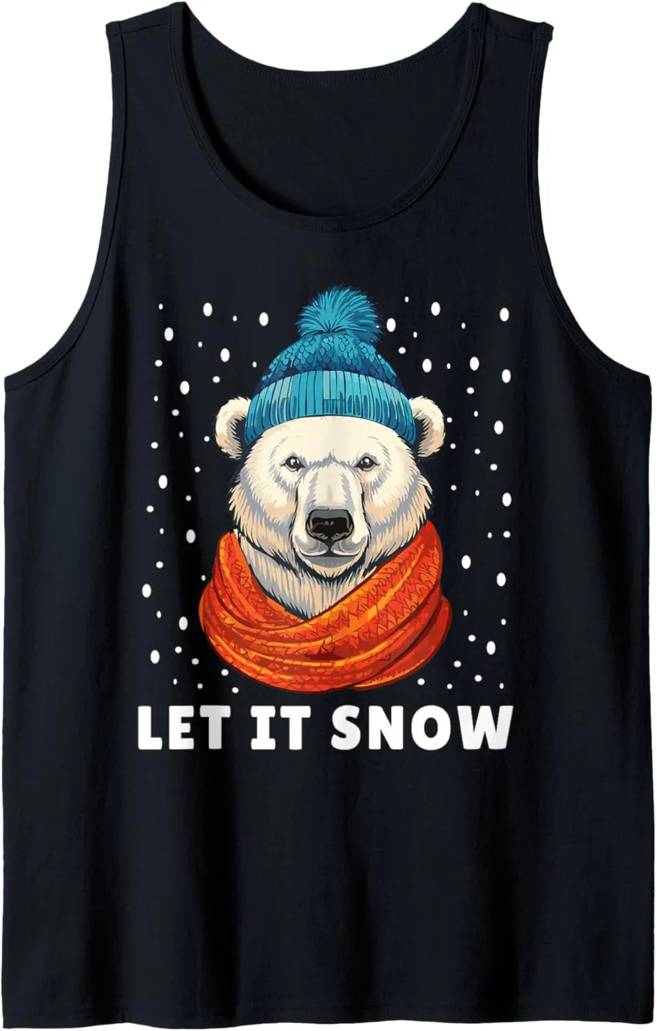 Funny Polar Bear Tee Winter Christmas Ice Bear Let It Snow Tank Top