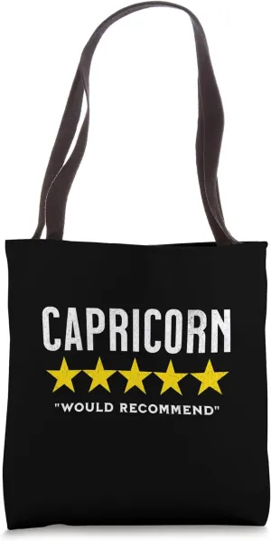 Funny star rating & Criticism of zodiac sign capricorn Tote Bag