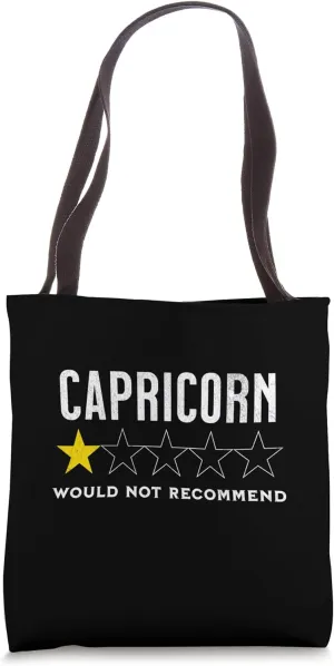 Funny star rating & Criticism of zodiac sign capricorn Tote Bag