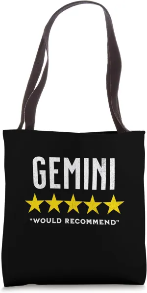 Funny star rating & Criticism of zodiac sign Gemini Tote Bag