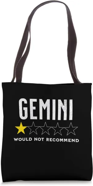 Funny star rating & Criticism of zodiac sign gemini Tote Bag