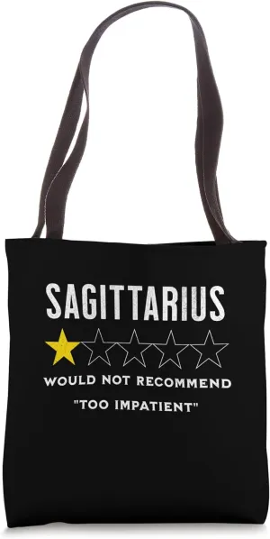 Funny star rating & Criticism of zodiac sign Sagittarius Tote Bag