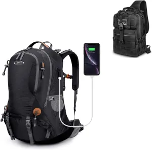 G4Fee 50L Hiking Climbint Bakcpack with Tactical Sling Small Backpack Ragne Bag