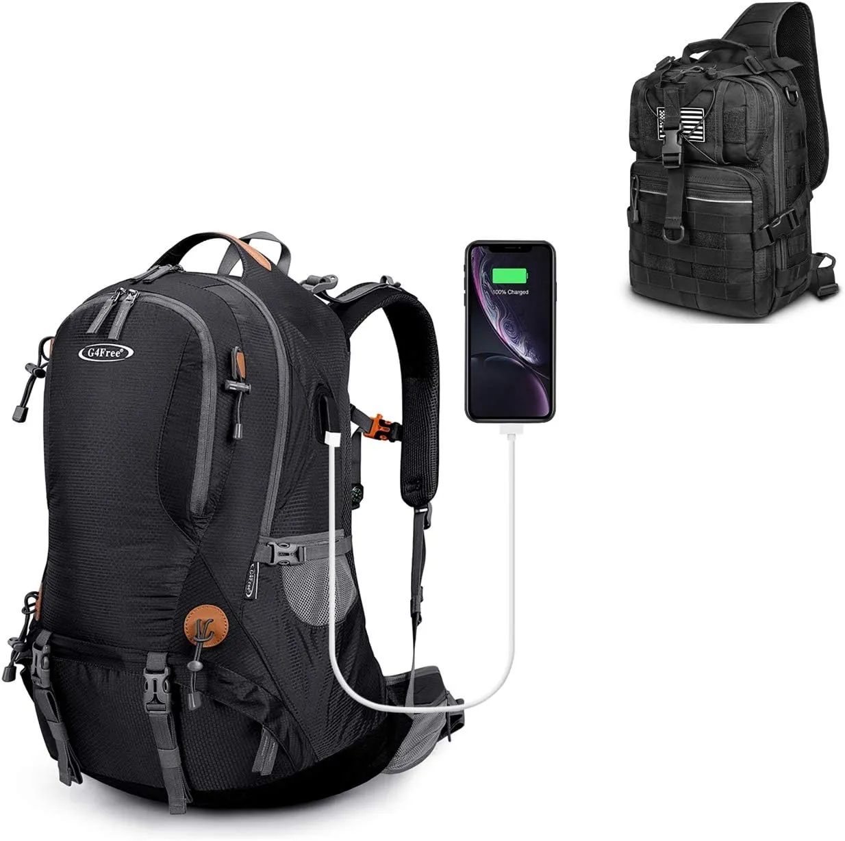 G4Fee 50L Hiking Climbint Bakcpack with Tactical Sling Small Backpack Ragne Bag