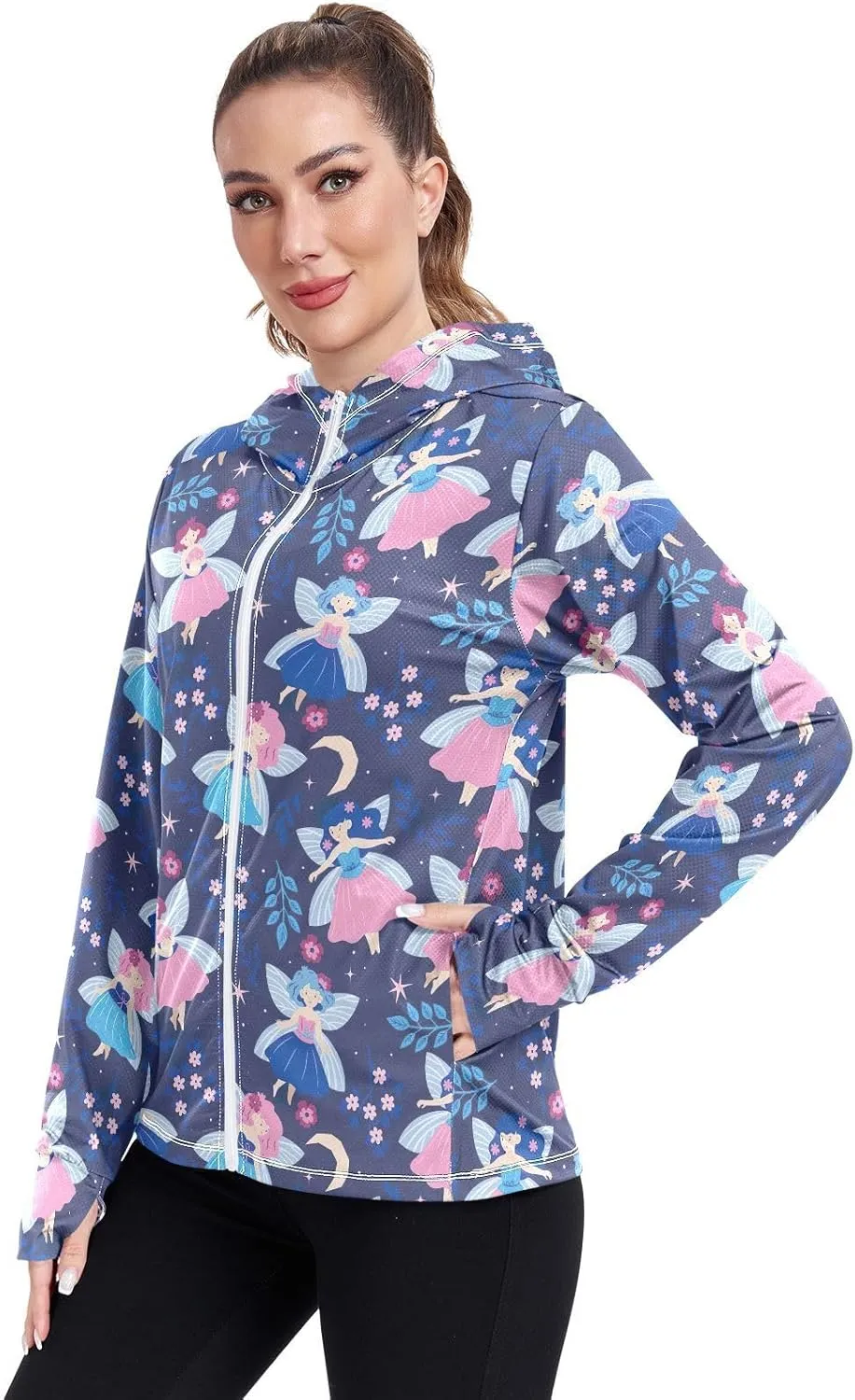 GAIGEO Colorful Pineapple Tropical Leaf Women Jacket UPF 50  Summer Jacket Women, Cooling and Lightweight, S