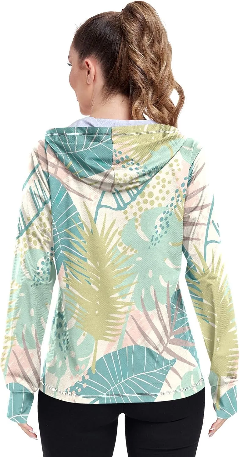 GAIGEO Exotic Tropical Plants Green Women Jacket Active UPF 50  Womens Summer Jackets, Secure Pockets, S