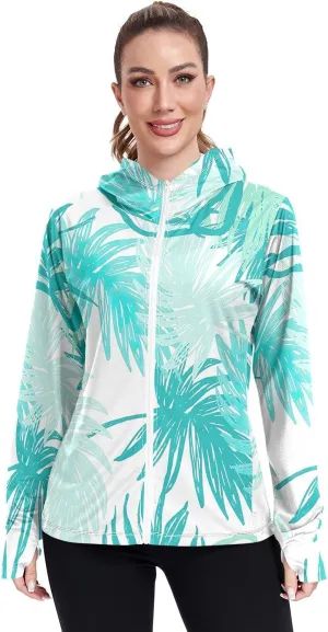 GAIGEO Fried Egg Yellow Women Jacket UPF 50  Women Uv Protection Clothing Thumb Holes Neck Protection, XXL