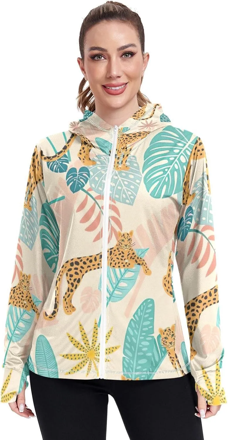 GAIGEO Fried Egg Yellow Women Jacket UPF 50  Women Uv Protection Clothing Thumb Holes Neck Protection, XXL