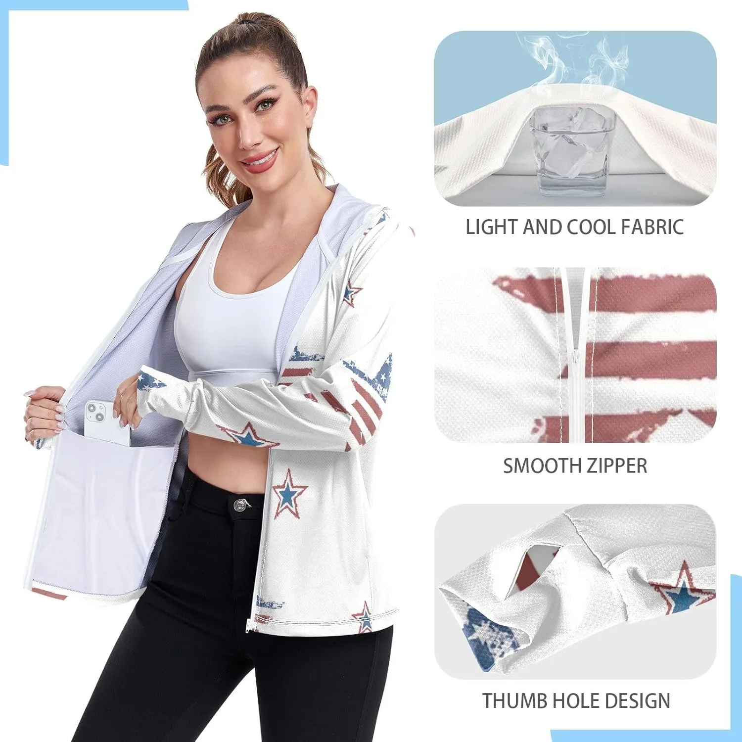 GAIGEO Fried Egg Yellow Women Jacket UPF 50  Women Uv Protection Clothing Thumb Holes Neck Protection, XXL