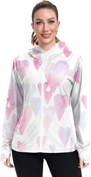 GAIGEO Tropical Colorful Palm Leaves Women Jacket UPF 50  Sunscreen Clothing for Women Uv, Cooling and Lightweight, S