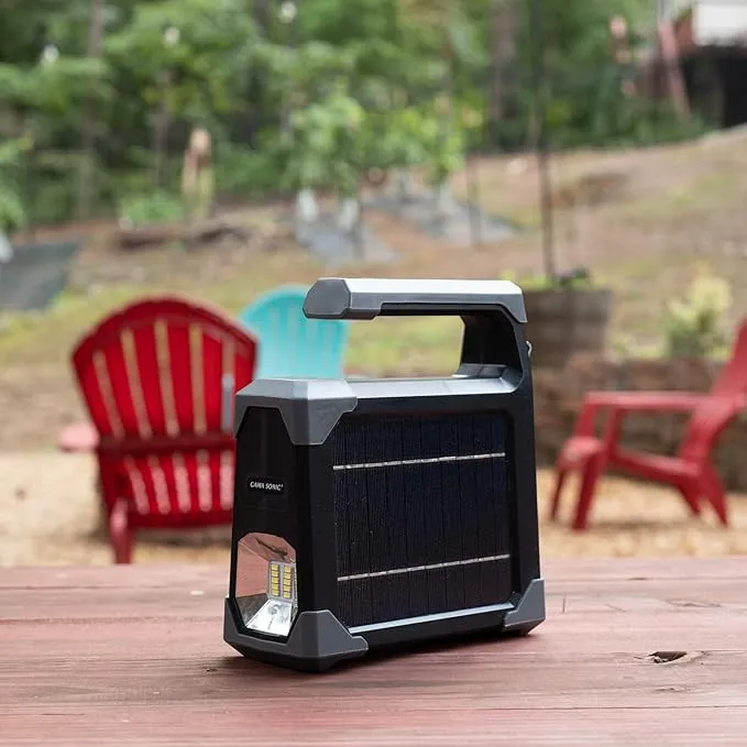 GAMA SONIC Solar-Powered Emergency Flashlight and Camping Lantern with USB Charging Port, 1000 Lumens