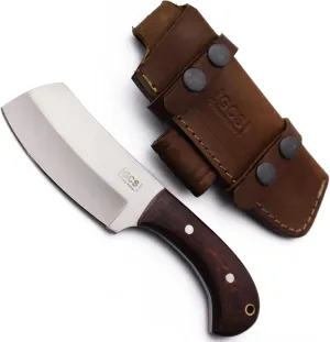 GCS Handmade Micarta Handle D2 Tool Steel Tactical Hunting Knife with leather sheath Full tang blade designed for Hunting & EDC GCS 16