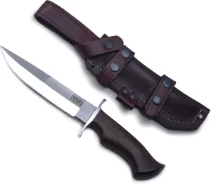 GCS Handmade Wooden Handle D2 Tool Steel Tactical knife Hunting Knife Bushcraft Knife with leather sheath Full tang blade designed for Hunting & EDC GCS 280