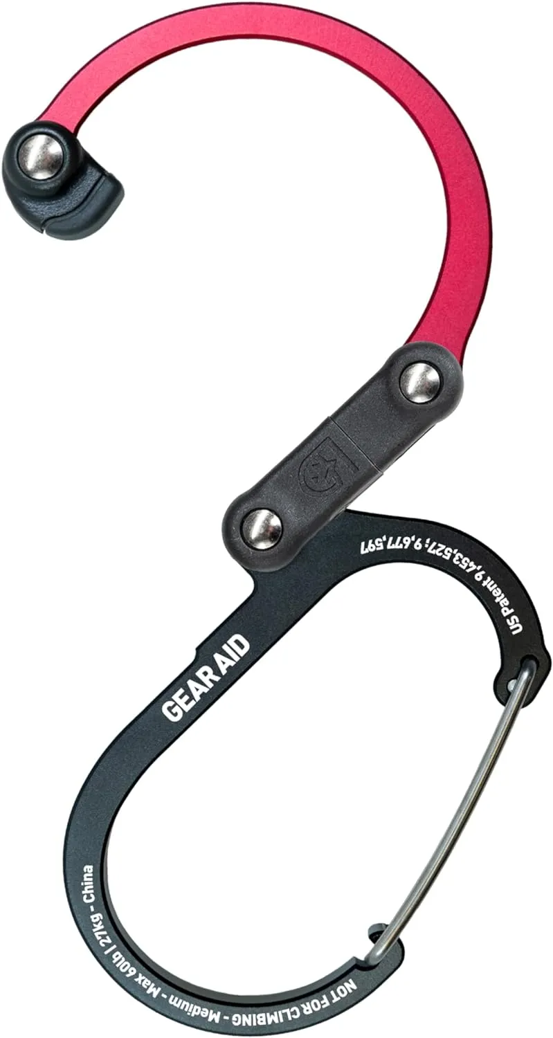 GEAR AID HEROCLIP 360° Swivel Carabiner Gear Clip and Hook (Medium) for Camping, Backpack, Suitcases and Garage Organization