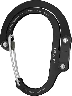 GEAR AID HEROCLIP (Large) Carabiner Gear Clip and Hook for Hanging Heavy Duty Items, Camping Backpacks, Suitcases, Kayaks, Bicycles, Garage Organization and More
