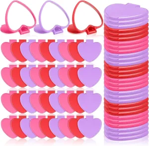 Geetery 48 Pcs Valentine‘s Day Compact Mirror Bulk Gifts Heart Shaped Mini Pocket Small Folding Makeup Portable Travel Heart Purse Hand Mirror for Women Gift(Red,Rose Red,Purple)