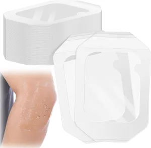 Geiserailie 60 Pcs Transparent Film Dressing, 4 x 4. 75 in Waterproof Adhesive Clear Bandage Patches for Swimming, Showering, Wounds, Post Surgical Shower or PICC Catheter, Tattoo Aftercare Bandage