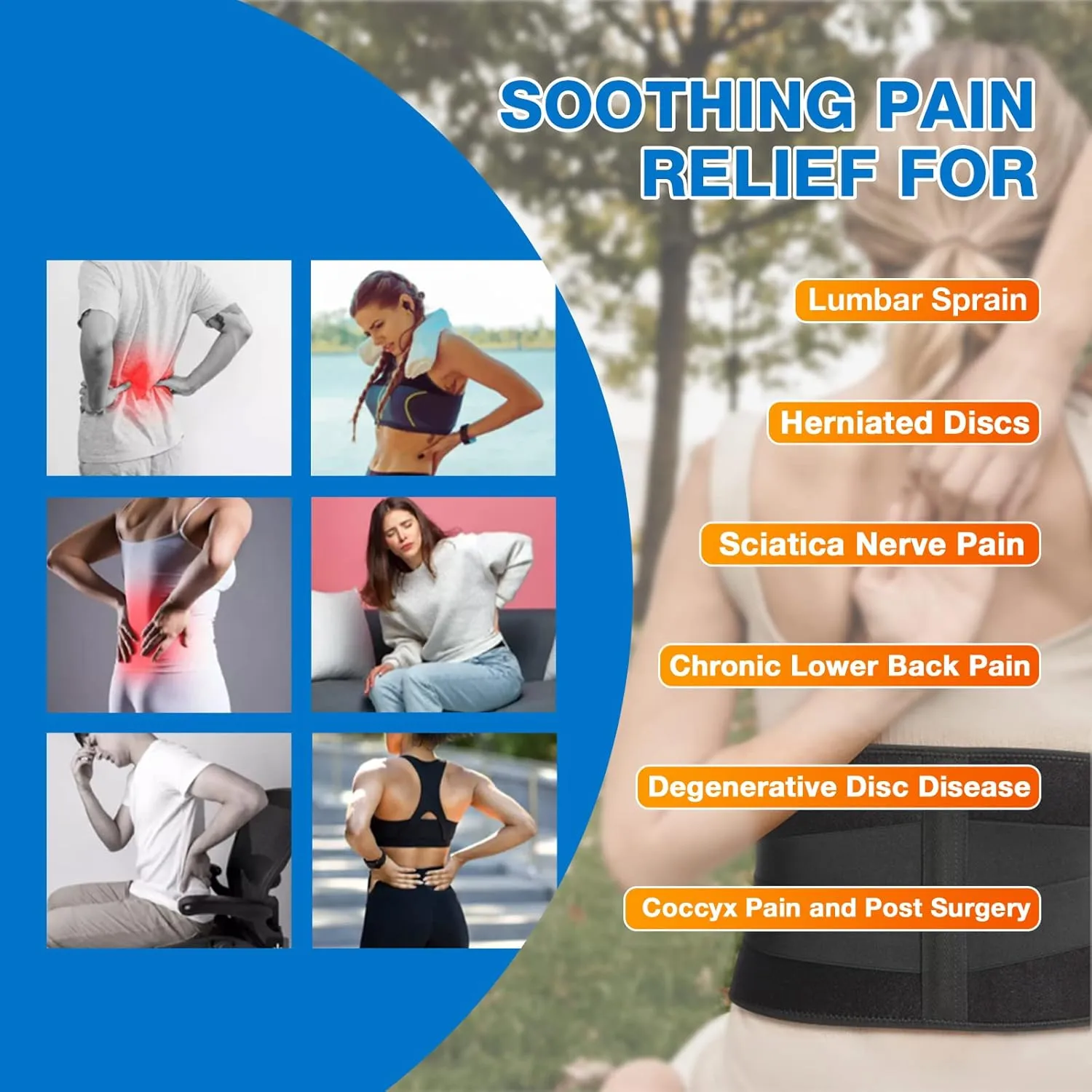 Gel Ice Pack for Back, ARRIS Back Ice Wrap with Support Belt for Pain Relief, Flexible Hot Cold Therapy Back Brace for Waist, Lower Lumbar, Injuries, Sciatic Nerve…