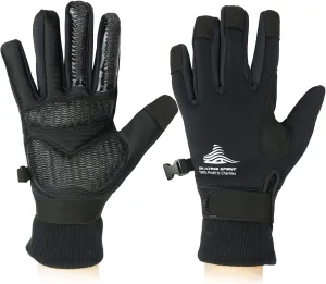 Gel Padded Thermal Gloves (1 Pair) with Wrist Straps, for Ice Figure Skating Skiing Snowboarding Winter Sports, Water Resistance Warm Flexible, Kids Adults Men & Women