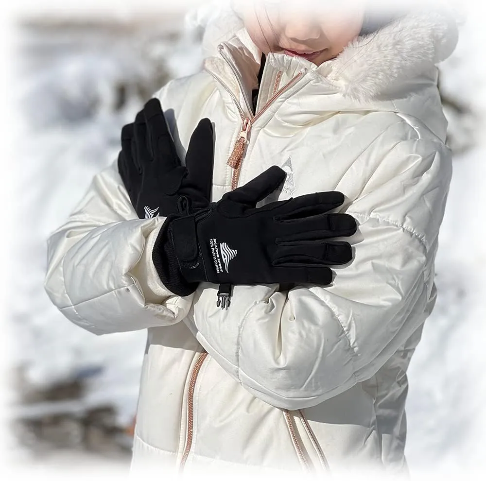 Gel Padded Thermal Gloves (1 Pair) with Wrist Straps, for Ice Figure Skating Skiing Snowboarding Winter Sports, Water Resistance Warm Flexible, Kids Adults Men & Women