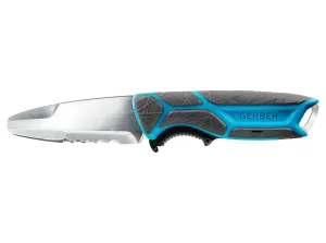 Gerber Gear CrossRiver - Durable Fixed-Blade Knife for Saltwater Fishing - Premium Fishing Gear - 3", Cyan
