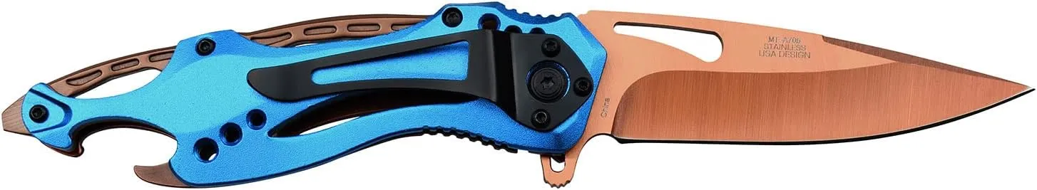 GIFTS INFINITY MTech USA, Tac - Force Personalized Laser Engraved Assisted Opening Pocket Knife, Fathers Day, Groomsmen Gift, Graduation Gifts, Gifts for Men Free Engraving 4.5'' CLOSED (MT-A705OBL)
