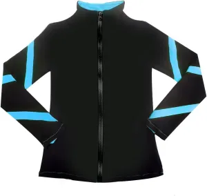 Girls Ice Skating Jackets Women Stripes Training Practice Figure Skating Tops Fleece.